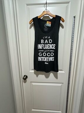 Team Cocktail women’s size XL Black Graphic Tank Top white letters. NWT